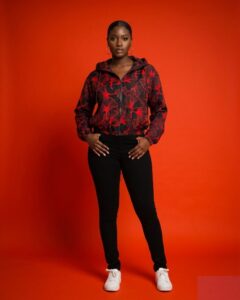 Ankara Crop Hoodie Jacket