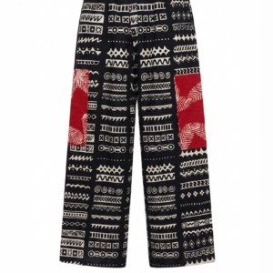 Iconola Black & Red Print Ankara Pants