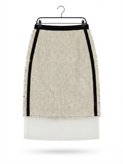 Tweed Side-tape Skirt