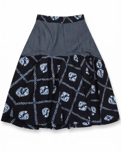 MINED Ankara Denim Skirt