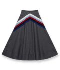 MINED Denim Skirt with Chevrons